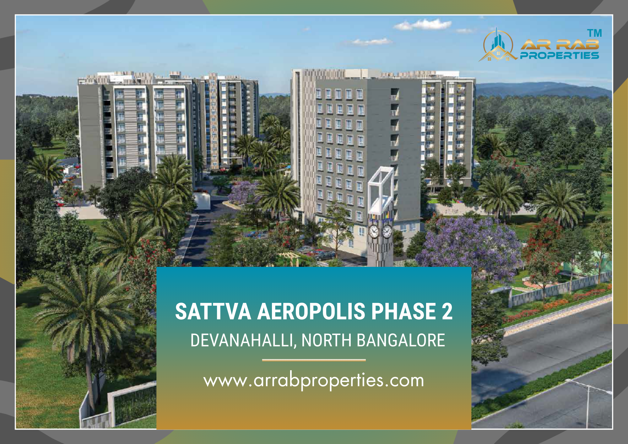 Landscaped green spaces at Sattva Aeropolis Phase 2 Devanahalli