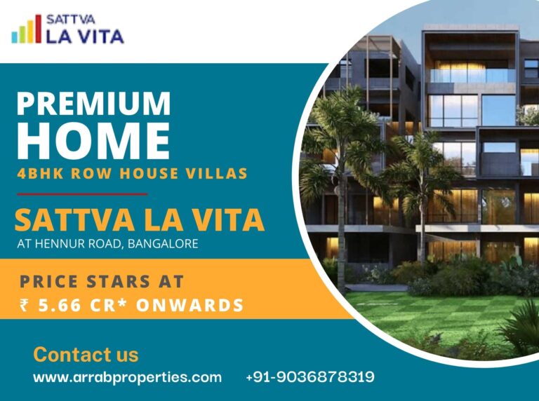 Sattva La Vita Hennur Road premium row house villas North Bangalore