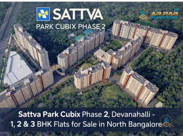 Sattva Park Cubix Phase 2 Devanahalli modern apartment towers with landscaped gardens in North Bangalore