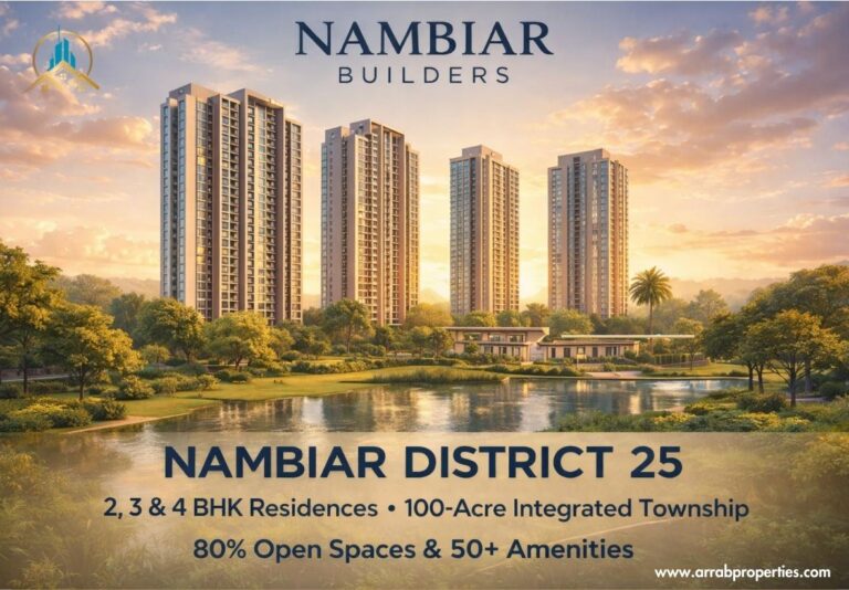 Nambiar District 25 Sarjapur Road Bangalore premium 2 BHK and 3 BHK apartments township view
