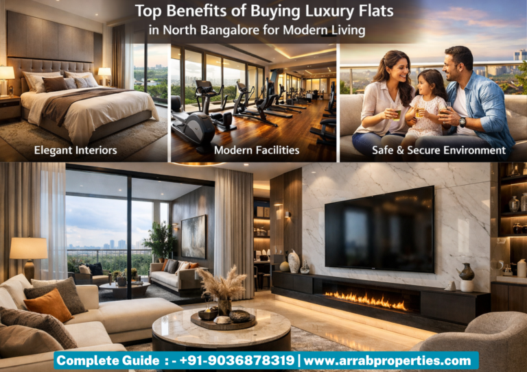 Luxury residential skyline in North Bangalore with modern high-rise apartments