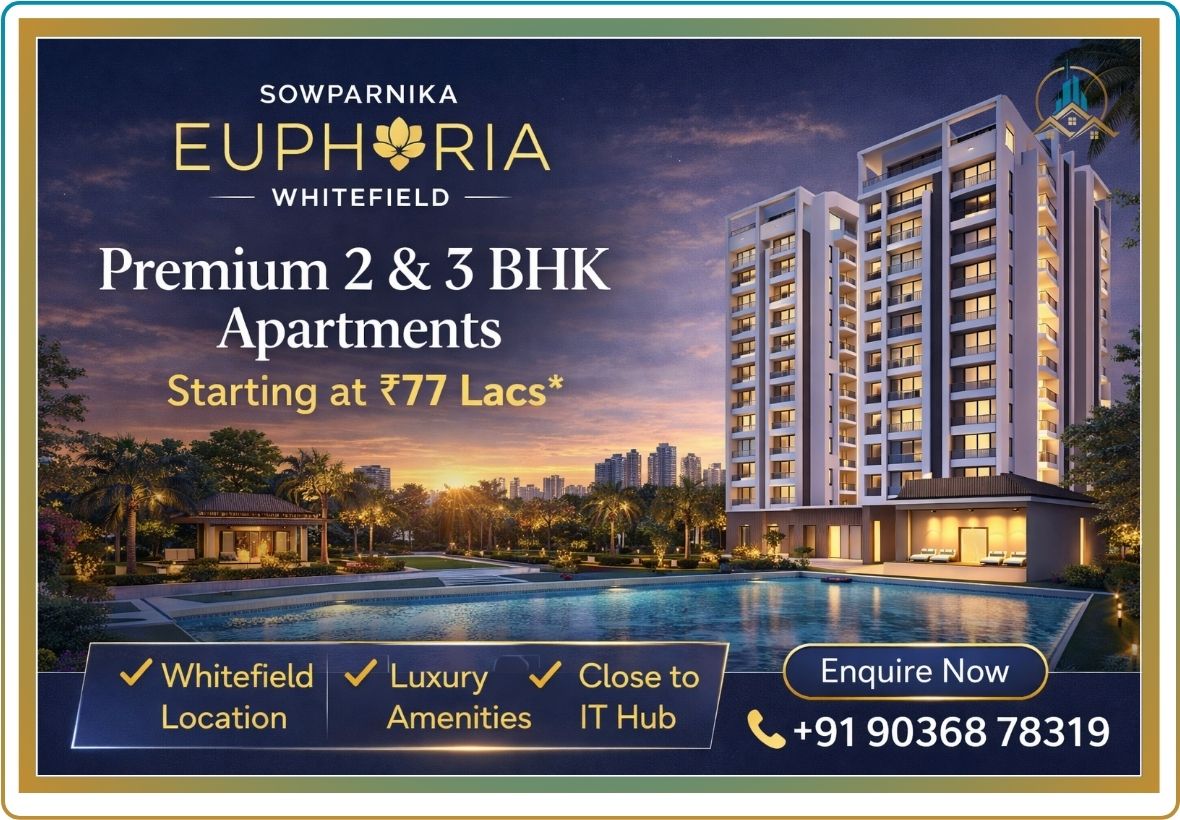 sowparnika euphoria whitefield bangalore flats, 2 and 3 bhk apartments in whitefield bangalore, modern homes sowparnika euphoria bangalore, residential project whitefield bangalore, flats for sale in whitefield bangalore
