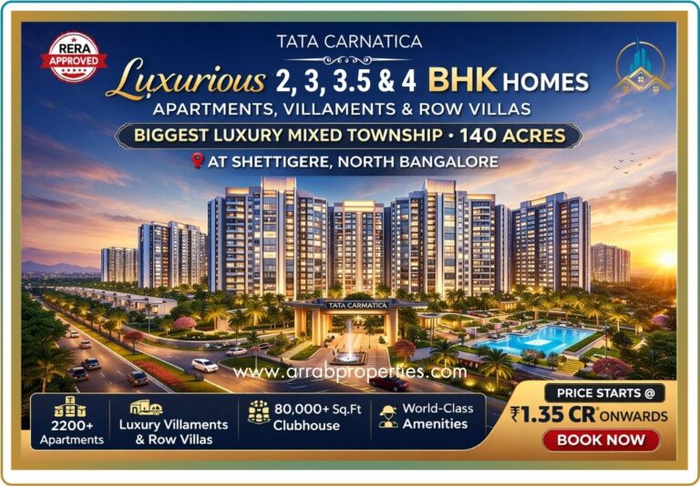 Tata Carnatica Devanahalli luxury township project in North Bangalore with modern apartments and green landscape