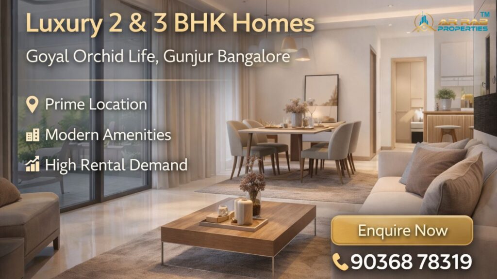 goyal orchid life gunjur bangalore apartments, goyal orchid life bangalore 2 bhk 3 bhk homes, luxury apartments in gunjur bangalore, property in bangalore near it hubs, modern apartments bangalore