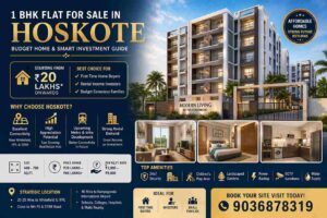 modern 1 BHK flat interior in Hoskote with compact living space