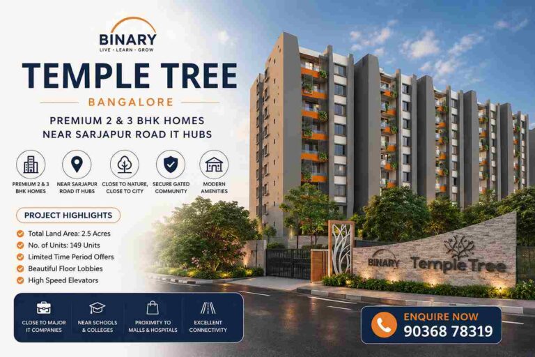 Binary Temple Tree Bangalore offers luxury 2 and 3 BHK apartments near Sarjapur Road with premium amenities