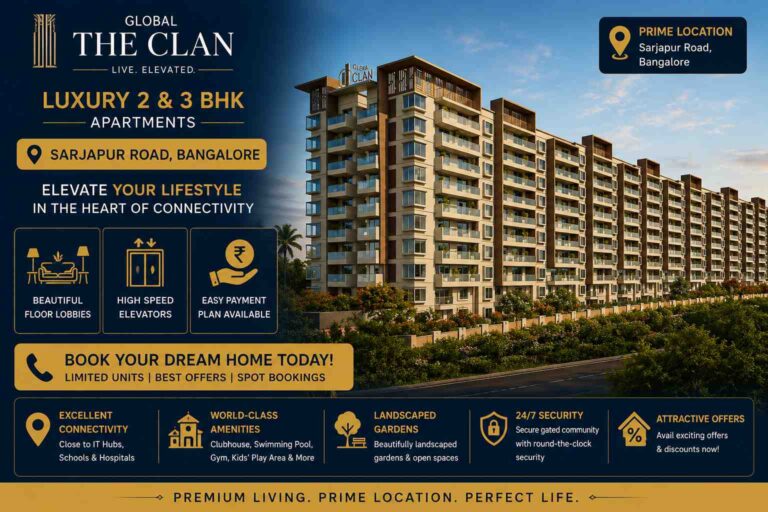 Global The Clan Sarjapur Road Bangalore luxury apartment exterior view