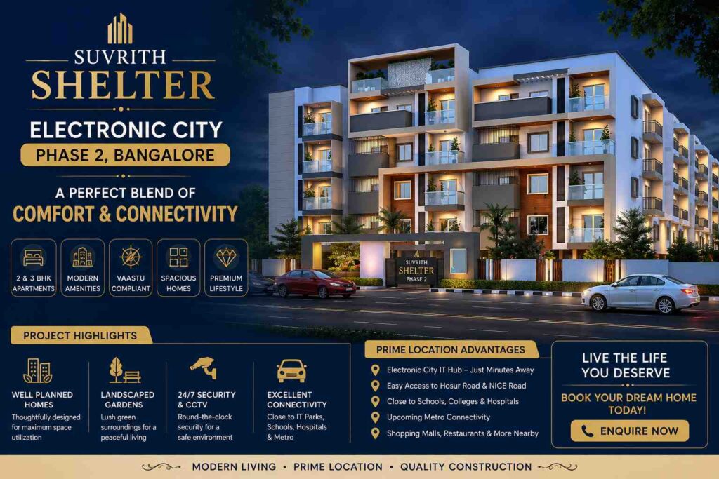Suvrith Shelter Electronic City Phase 2 Bangalore luxury 2 and 3 BHK apartments
