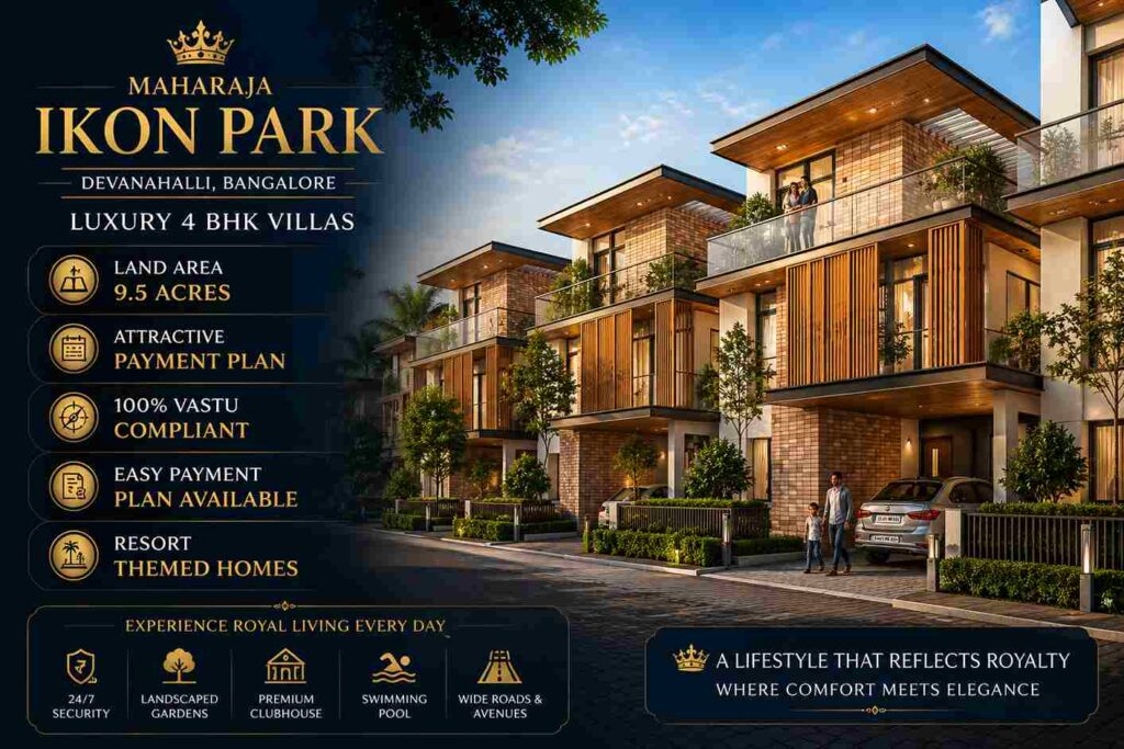 Maharaja Ikon Park luxury 4 BHK villas in Devanahalli Bangalore with premium amenities and modern architecture