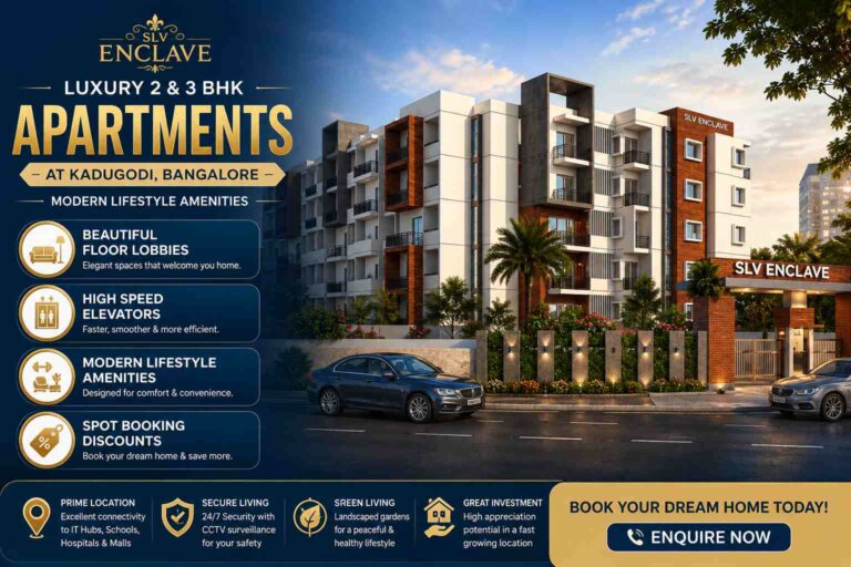 SLV Enclave Kadugodi Bangalore luxury 2 and 3 BHK apartments with modern amenities and excellent connectivity to Whitefield IT hubs