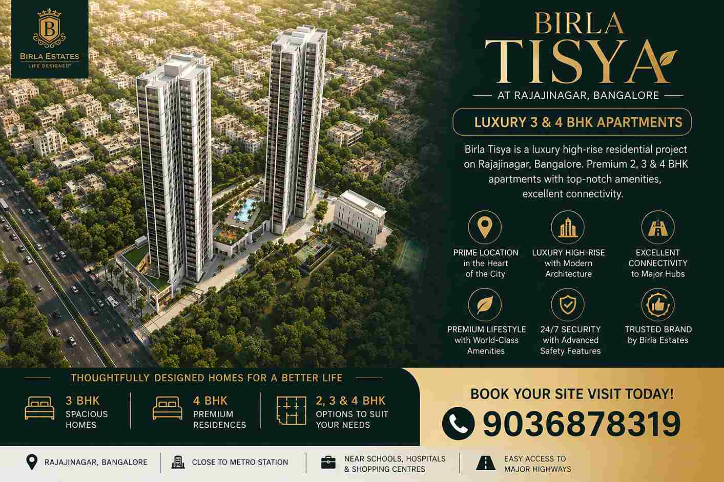 Birla Tisya Bangalore | Premium 3 & 4 BHK Homes in Rajajinagar