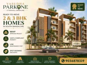 Modern residential community at Vasudha Parkone Bangalore with premium amenities and landscaped surroundings