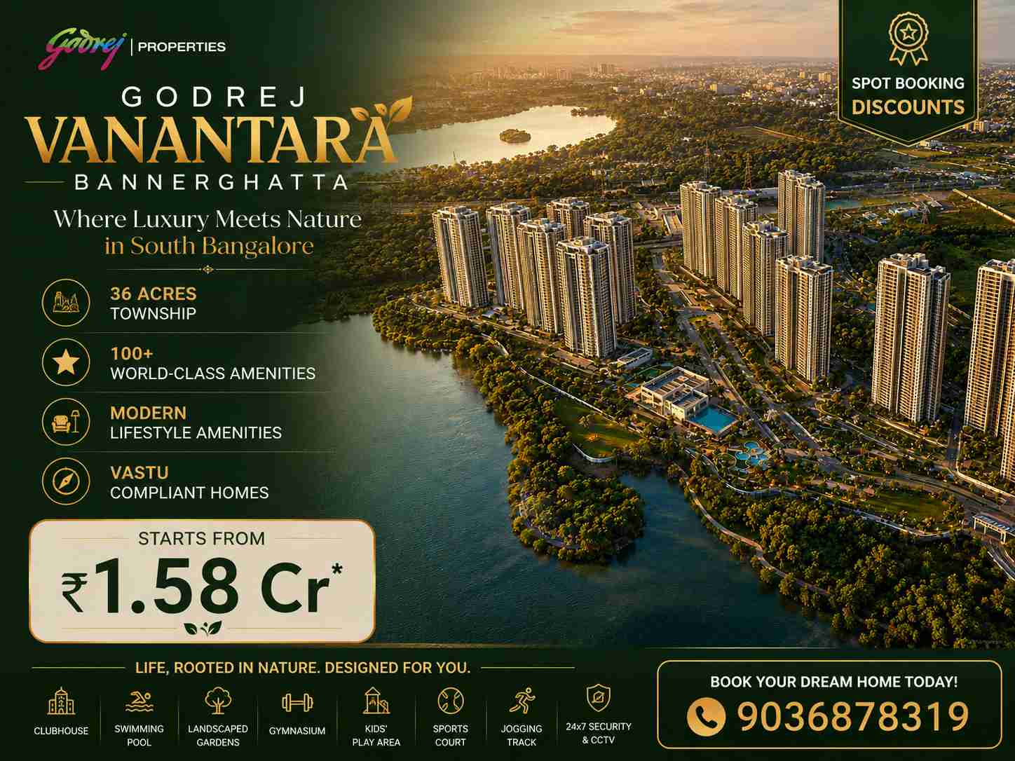 Luxury apartments at Godrej Vanantara Bangalore on Bannerghatta Road with modern amenities