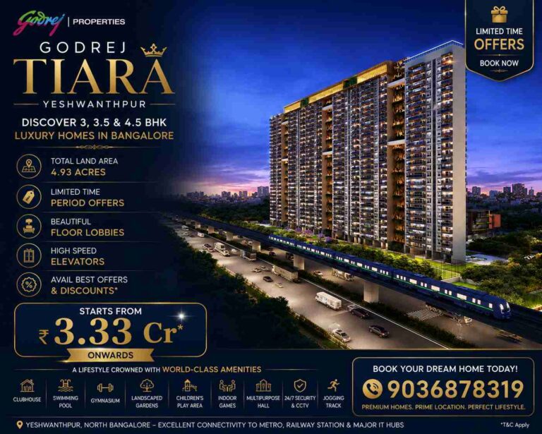 Godrej Tiara Bangalore luxury residential apartments in Yeshwanthpur with modern lifestyle amenities