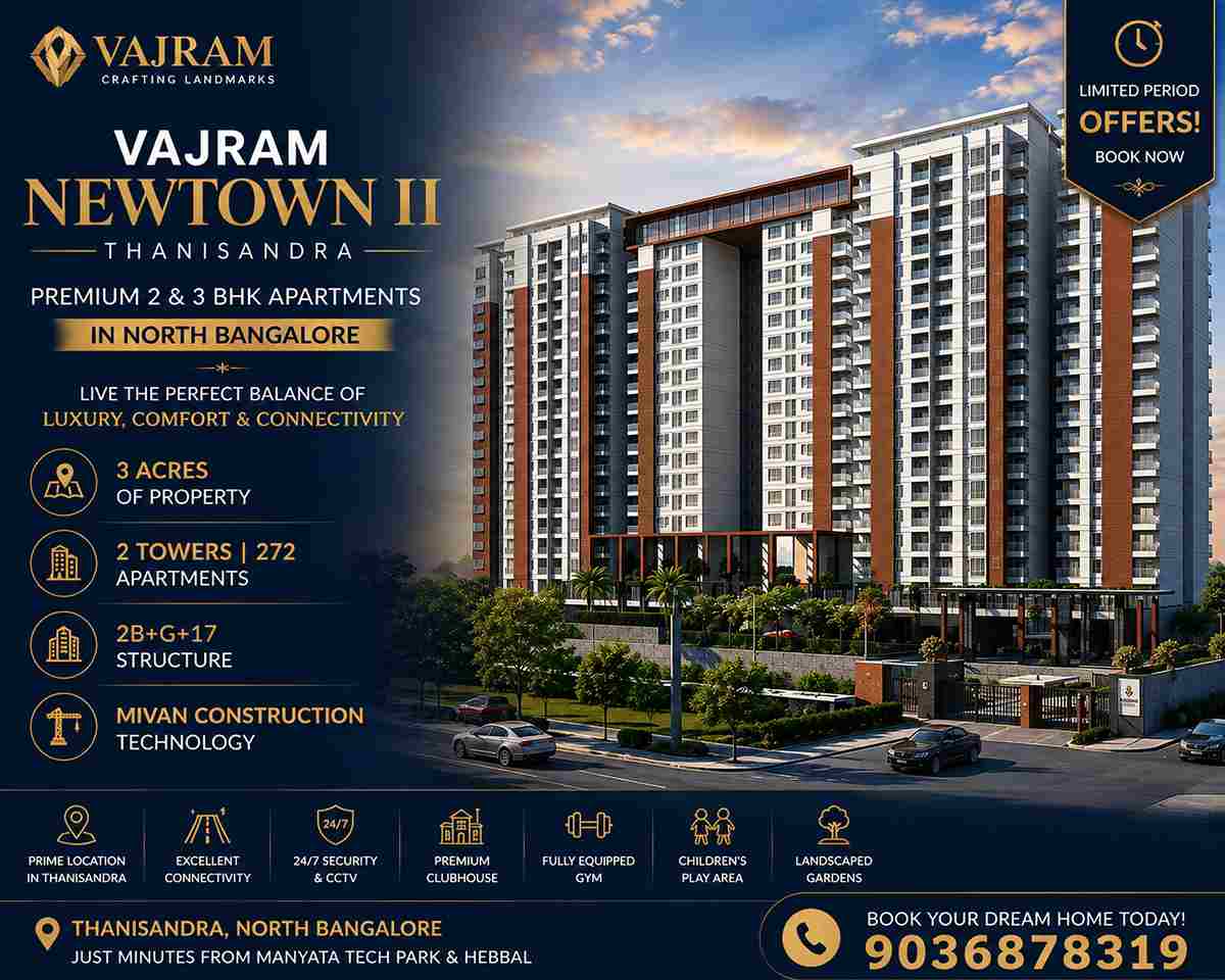 Luxury 2 and 3 BHK homes at Vajram Newtown 2 Bangalore