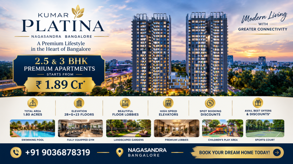 Kumar Platina Nagasandra Bangalore 3 BHK premium apartments
