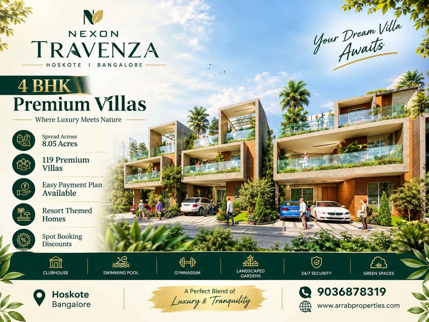 Nexon Travenza Bangalore luxury 4 BHK villas in Hoskote