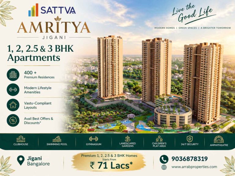 Sattva Amritya apartments in Jigani South Bangalore with modern amenities