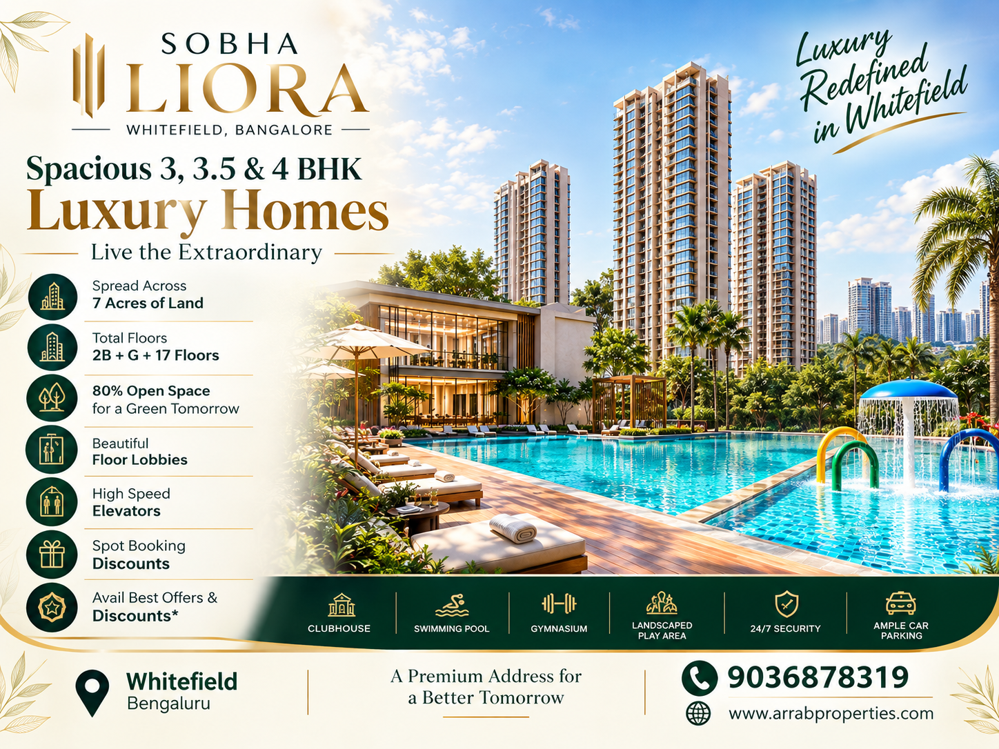 Sobha Liora Whitefield Bangalore premium 4 BHK apartments