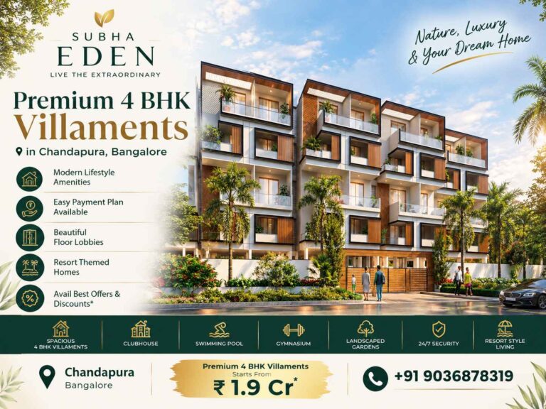 Subha Eden Chandapura Bangalore premium 4 BHK villament homes