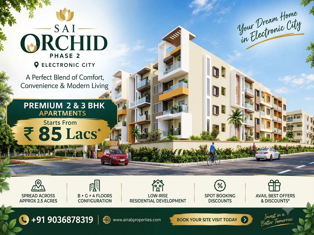 Sai Orchid Bangalore premium 2 BHK and 3 BHK apartments in Electronic City Phase 2