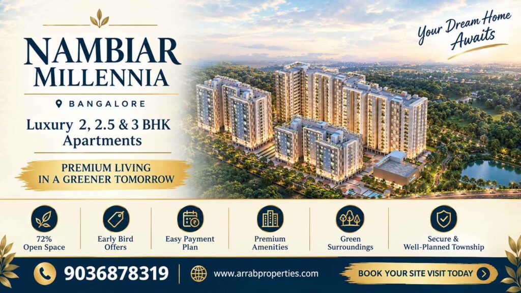 Nambiar Millennia luxury 2 and 3 BHK apartments in Sarjapur Road Bangalore